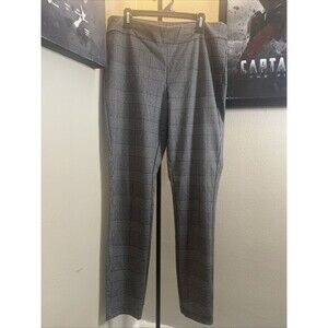Alexander Jordan Tummy Control Leggings Plaid Leggings Black Grey Size Medium